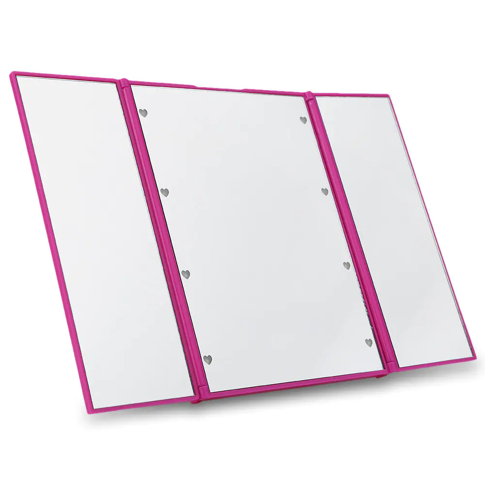 LED Folding Three-Sided Makeup Mirror