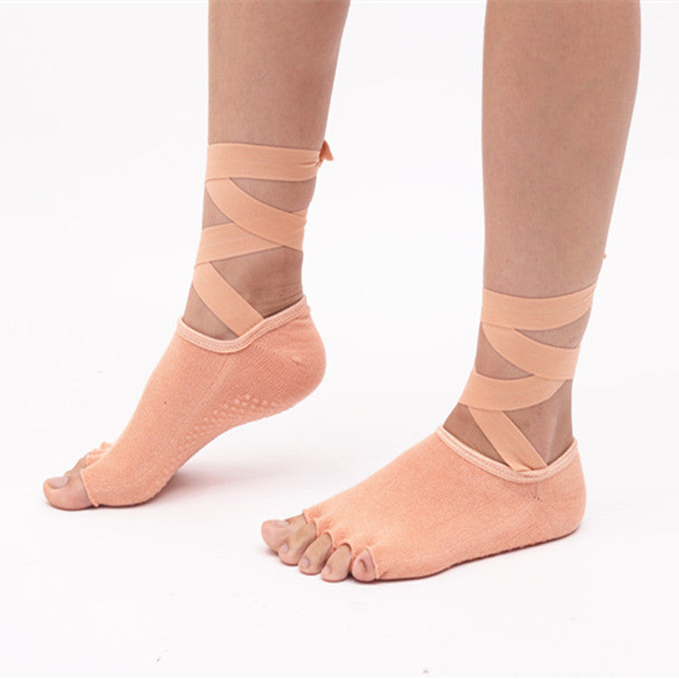 Fingerless Non-Slip Yoga Socks for Women