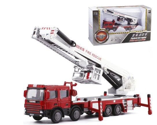 Metal Fire Truck Crane Model Toy for Kids (Single Piece)