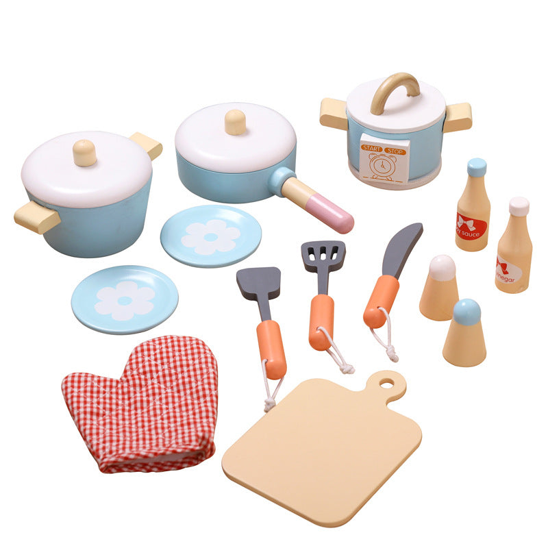 Wooden Blue Pretend Play Toaster and Juicer Set