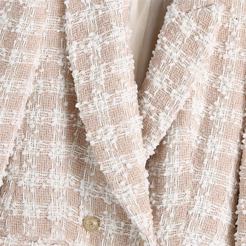 Chic Tweed Double-Breasted Jacket and Shorts Set