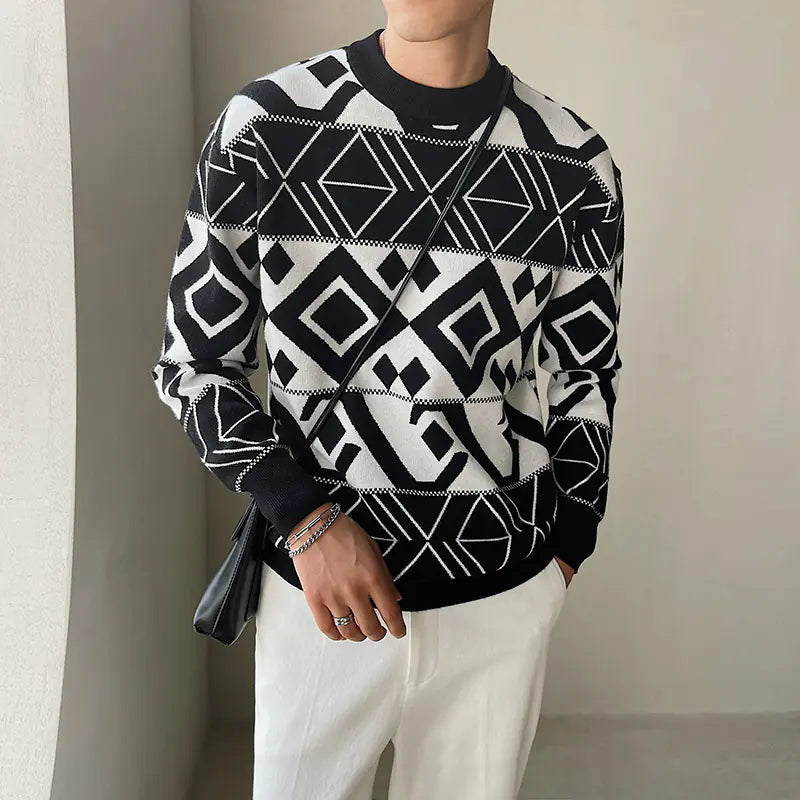 Men's Geometric Jacquard Trend from South Korea