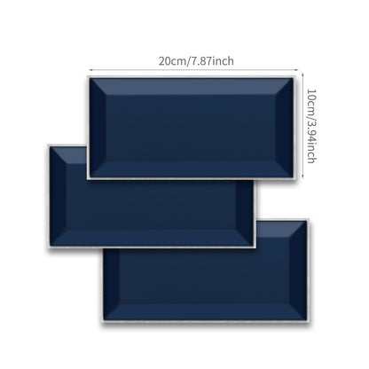 Navy Blue Brick Pattern Wall Stickers for Bathroom