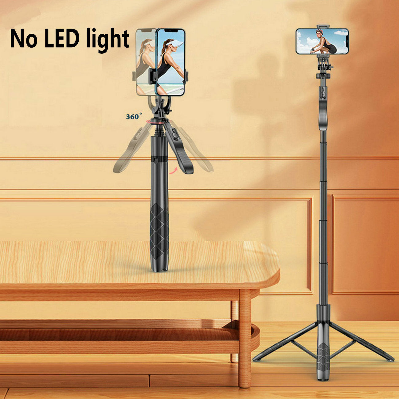Bluetooth Selfie Stick Tripod with Dual Lights and Stabilizer