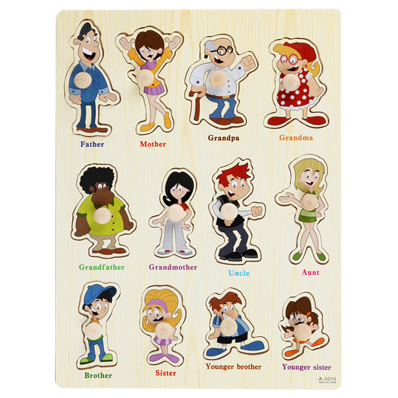 Montessori Wooden Puzzle Set for Kids with Letters & Shapes