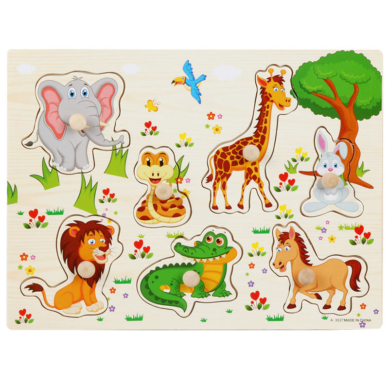 Montessori Wooden Puzzle Set for Kids with Letters & Shapes