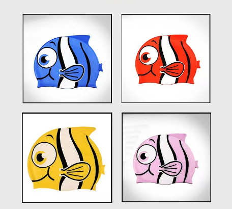 Cute Cartoon Silicone Swimming Cap for Children