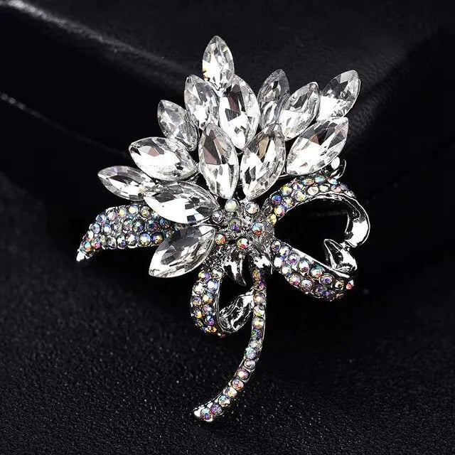 Creative Pearl Brooch with Floral and Animal Design