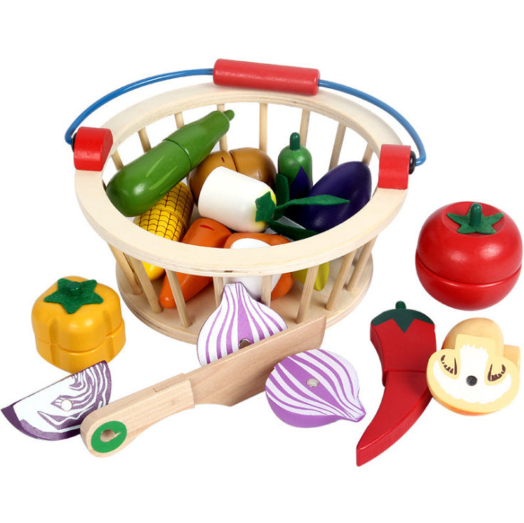 Kids Pretend Play Cutting Fruit and Vegetable Set