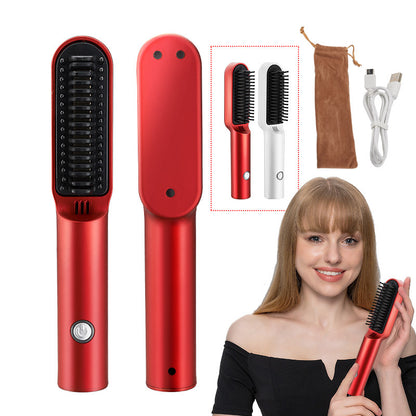 Wireless Ceramic Hair Straightener and Curler Comb