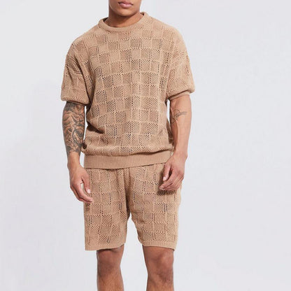 Men's Summer Outfit Set - Casual Loose Shirt & Shorts