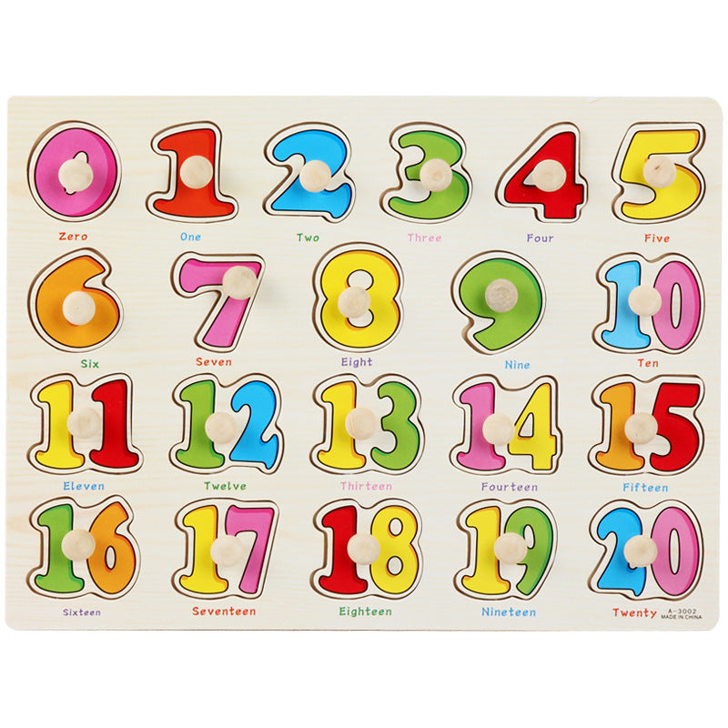 Montessori Wooden Puzzle Set for Kids with Letters & Shapes