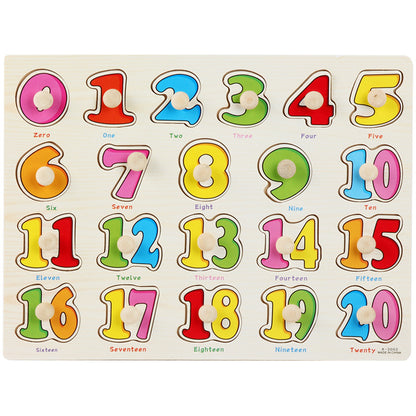 Montessori Wooden Puzzle Set for Kids with Letters & Shapes