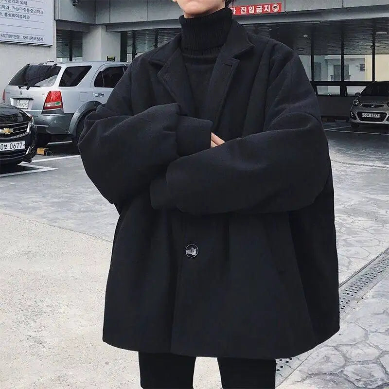 Woolen Mid-Length Trench Coat