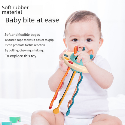 Soft Rubber UFO Pull Toy for Infant Sensory Learning