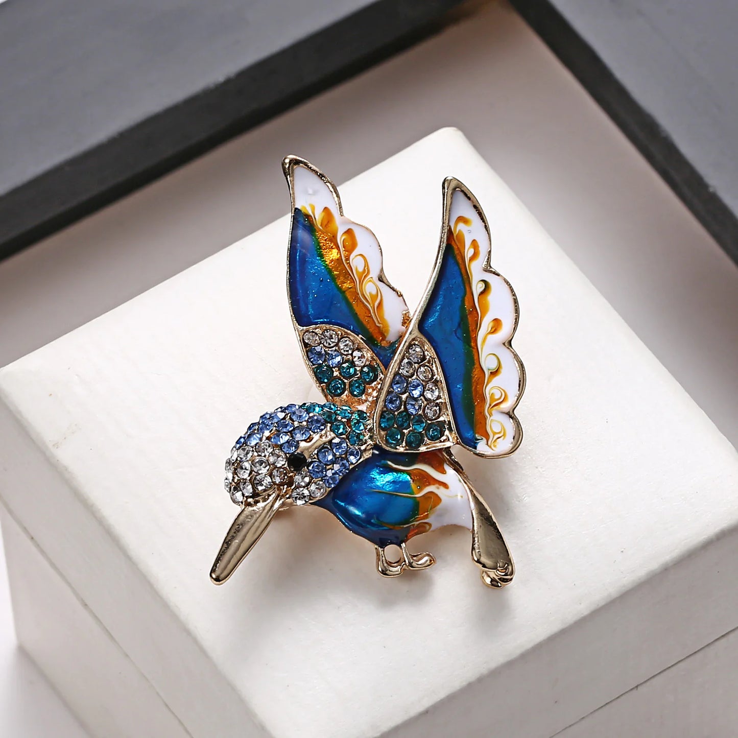 Colorful Hummingbird Brooch - Trendy Women's Jewelry