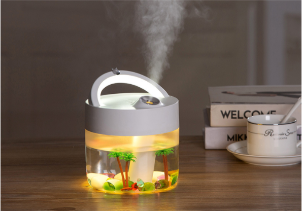 Portable Quiet Air Purifier with Humidifier Lamp