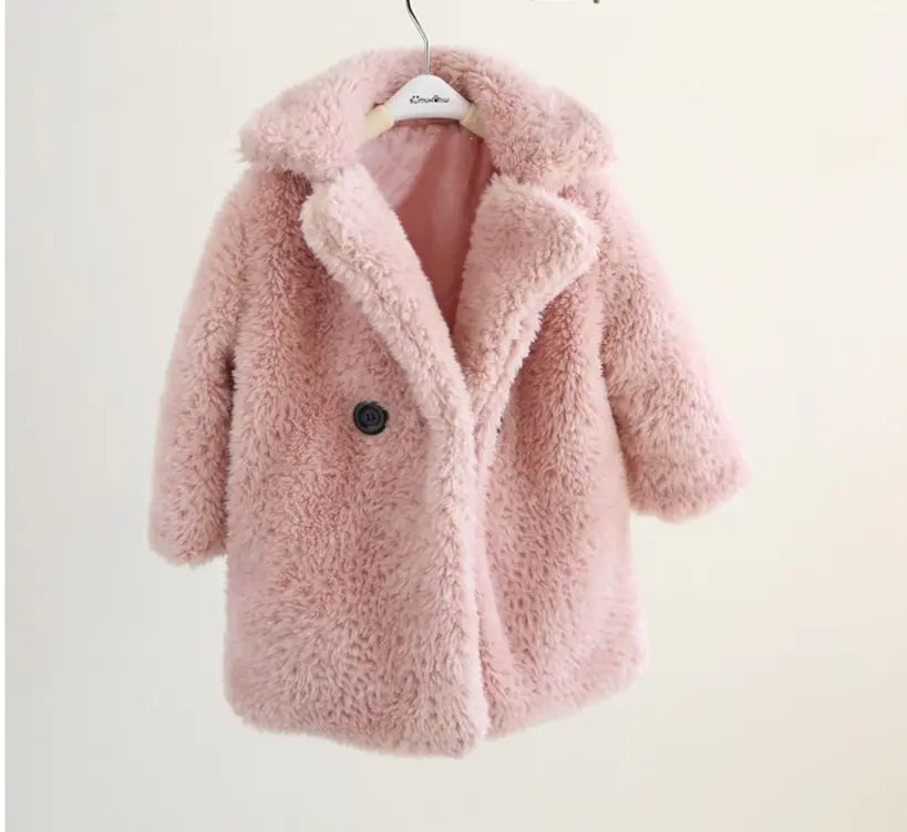 Lapel Cashmere Coat for Kids