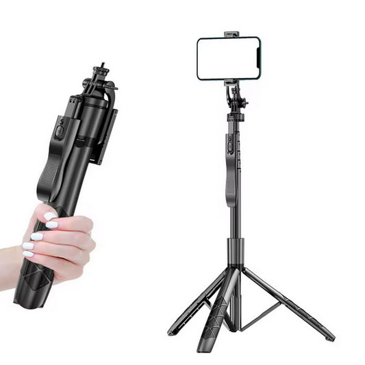 Bluetooth Selfie Stick Tripod with Dual Lights and Stabilizer