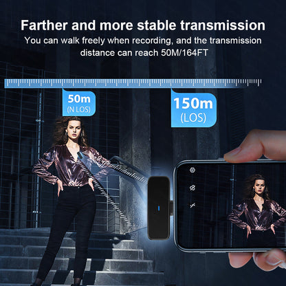 Compact Wireless Lavalier Microphone with Dual Channel