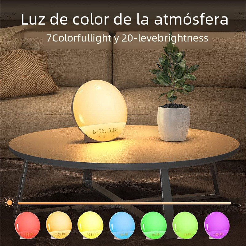 LED Sunrise Alarm Clock with Colorful Ambient Light