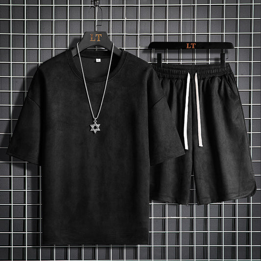 Wholesale Men's Summer Outfit: T-Shirt & Shorts Set