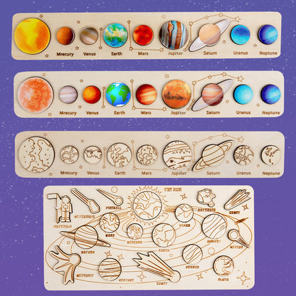 Montessori Astronomy Puzzle with Eight Planet Board