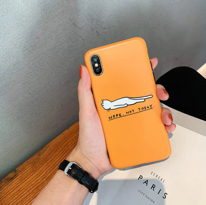Cat Phone Case, Yellow Apple Phone Cover