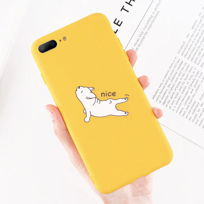 Cat Phone Case, Yellow Apple Phone Cover