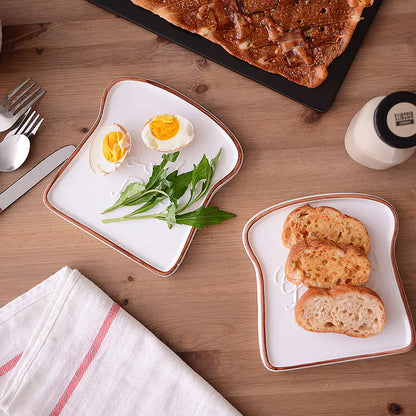 Ceramic Breakfast Bread Plate - Gift Flat Dish