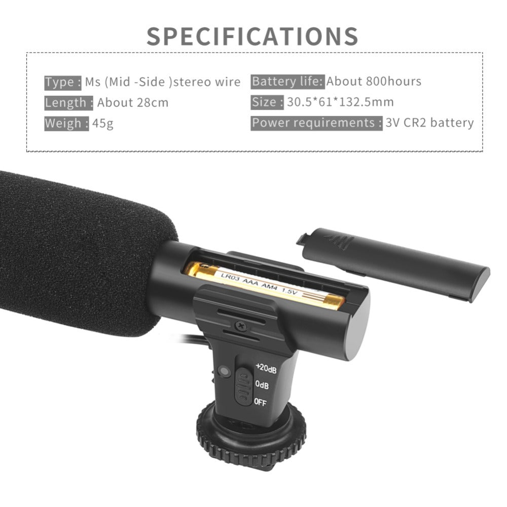 MIC-05 Stereo Microphone for DSLR and DV Cameras