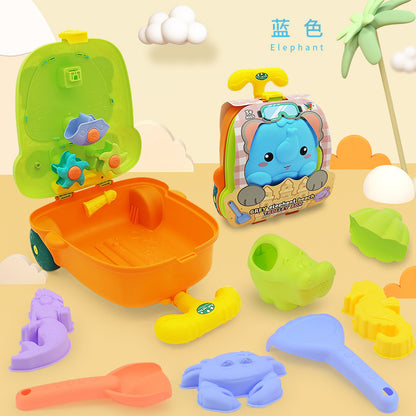 Kids' Beach Toy Whale Suitcase Set of 8 for Sand Play