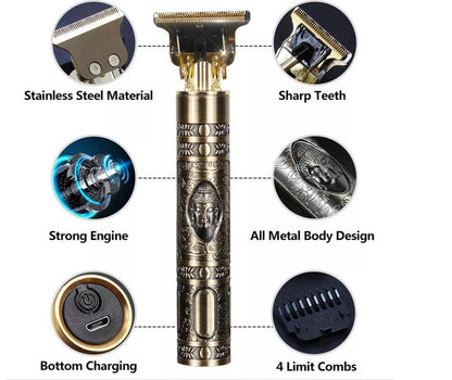 Professional Cordless Metal Hair Beard Trimmer