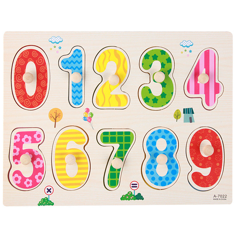 Montessori Wooden Puzzle Set for Kids with Letters & Shapes