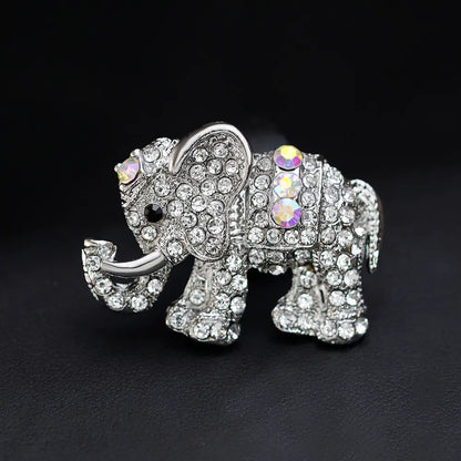 Fashionable Elephant Brooch with Rhinestones (Wholesale)