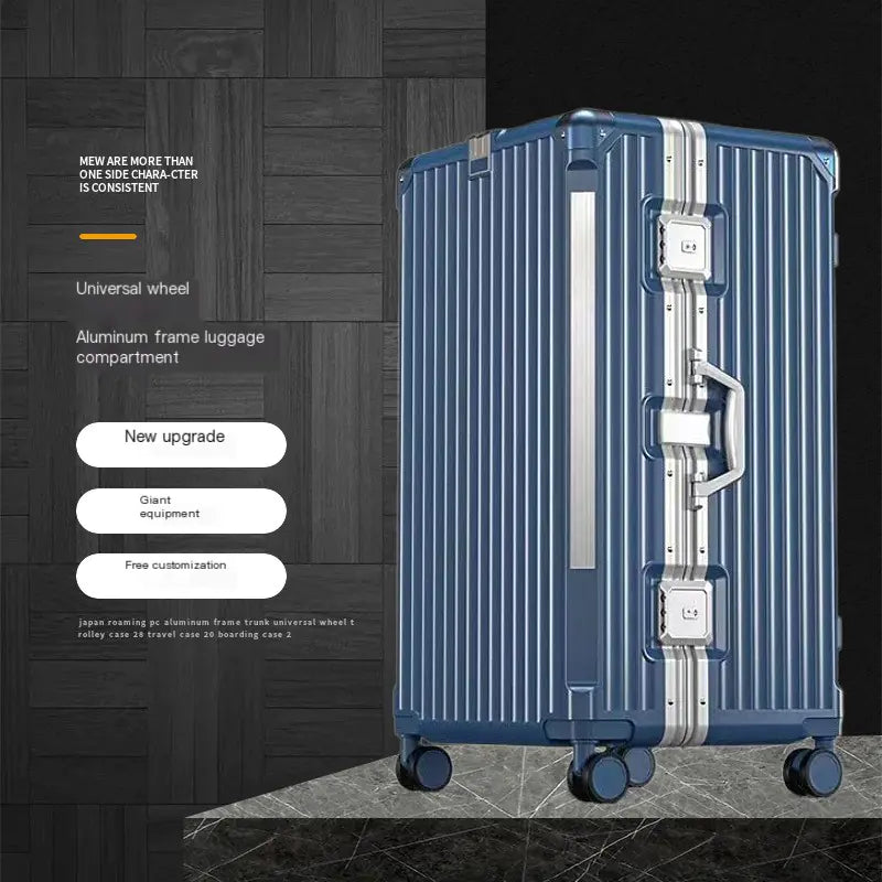 Aluminum Frame Luggage Suitcase, Large Capacity, Stylish