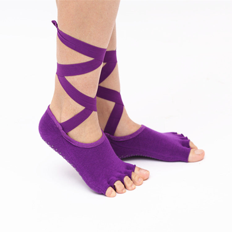 Fingerless Non-Slip Yoga Socks for Women