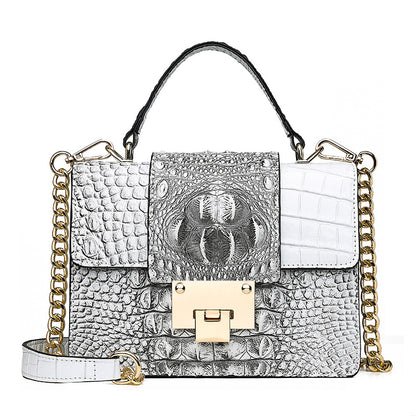 Fashionable Women's Handbag with Crocodile Pattern