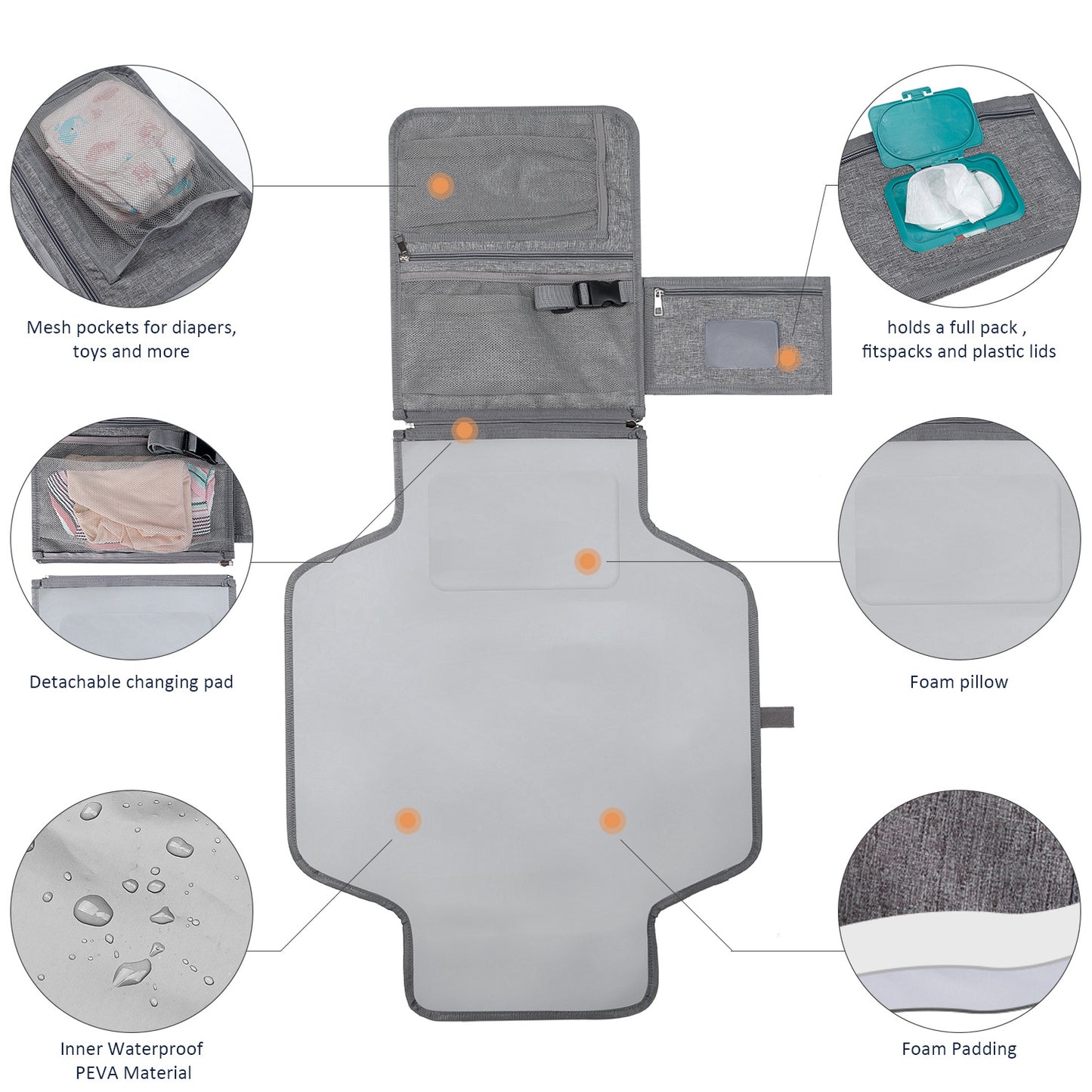 Portable Waterproof Folding Baby Diaper Pad