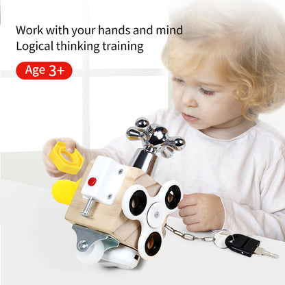 Montessori Wooden Busy Cube for Kids' Early Education