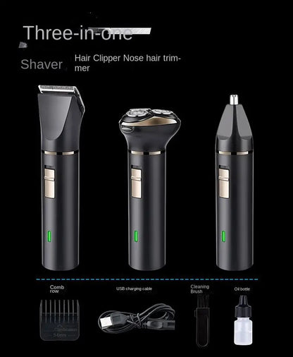 3-in-1 USB Electric Shaver and Beard Trimmer for Men