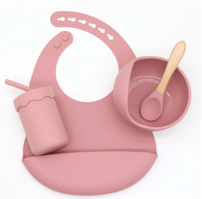 Baby Silicone Feeding Set with Suction Bowl and Spoon
