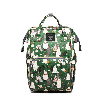 LEQUEEN Upgraded Multifunctional Waterproof Diaper Bag