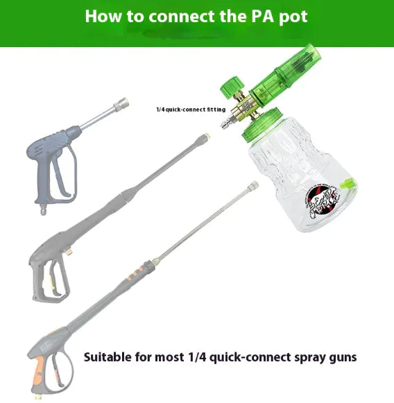 High Pressure Foam Sprayer for Car Wash & Cleaning, 1L Adjustable Snow Foam Bottle