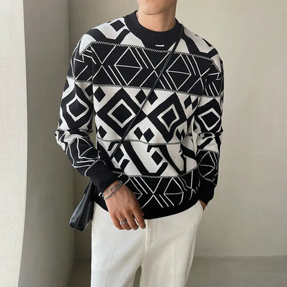 Men's Geometric Jacquard Trend from South Korea