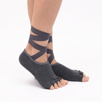 Fingerless Non-Slip Yoga Socks for Women
