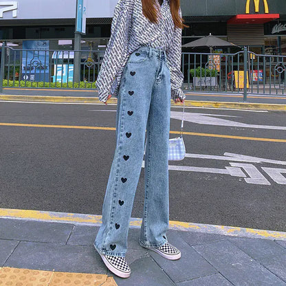 Wide Leg Loose Ladies Jeans - Casual Street Trend