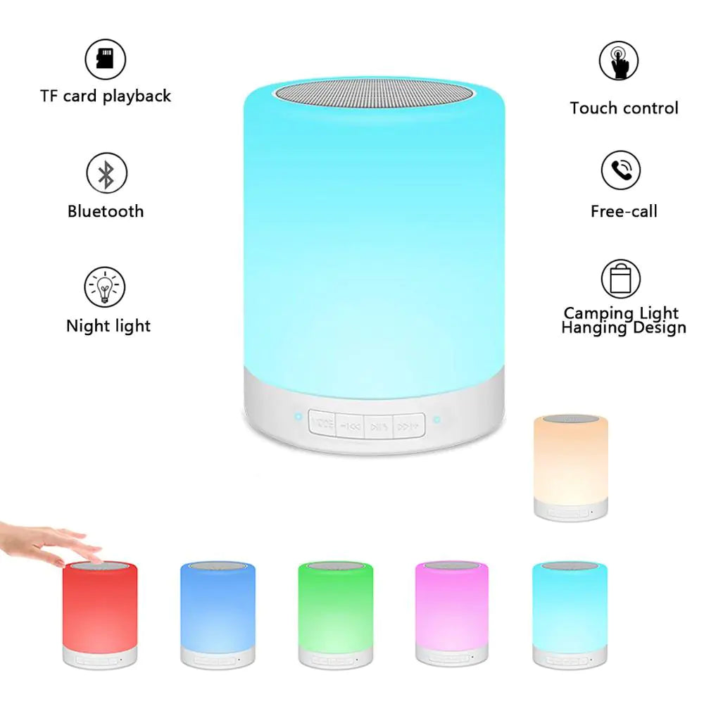 Portable Bluetooth Speaker with Colorful Night Light