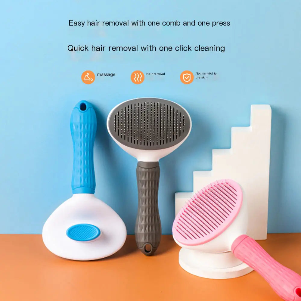 Pet Grooming Brush for Cats and Dogs (Automatic Fur Removal)