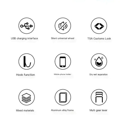 Aluminum Frame Luggage Suitcase, Large Capacity, Stylish